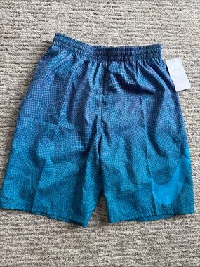 Nike Teal & Navy Geometric Swim Shorts